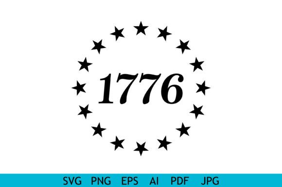 Download 1776 Stars Circle Typography Design - Typography Collection