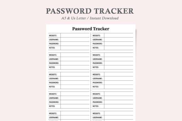 Download Password Tracker Printable,password Log - Password log Collection