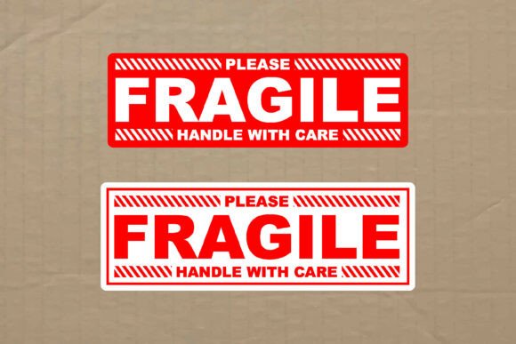 Download Fragile Bold Label Typography Graphic - Typography Collection
