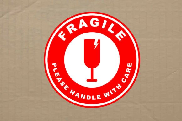 Download Fragile Bold Label Typography Graphic - Typography Collection