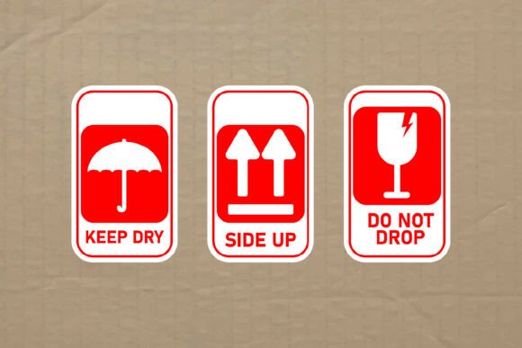 Download Fragile Set Label Typography Graphic - Typography Collection