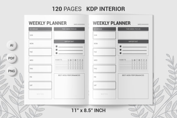Download Weekly Planner for Amazon KDP Interior - Amazon Collection