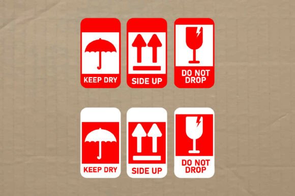 Download Fragile Set Label Typography Graphic - Typography Collection