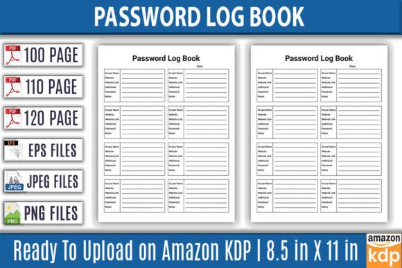 Download Password Log Book | KDP Interior - Password log Collection