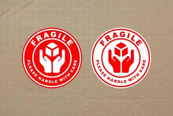 Download Fragile Bold Label Typography Graphic - Typography Collection