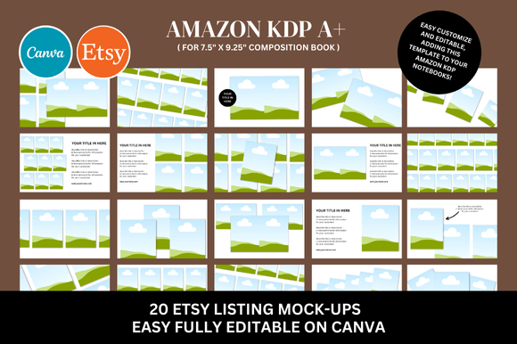 Download 20 Amazon KDP a+ Canva Mockup Bundle - Amazon Collection