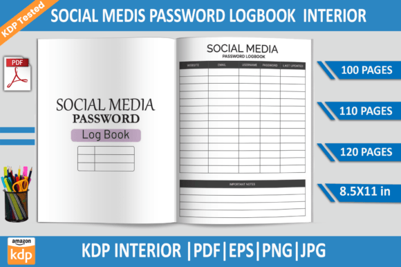 Download Social Media Password Log Book | KDP - Premium Resources