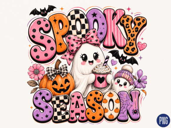 Download Cute Ghost Spooky Season Typography PNG - Typography Collection