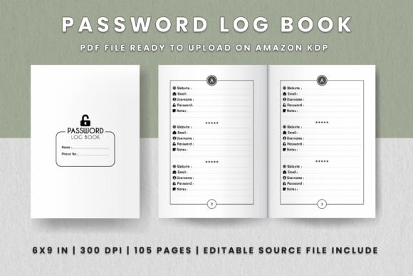 Download Password Log Book KDP Interior - Password log Collection