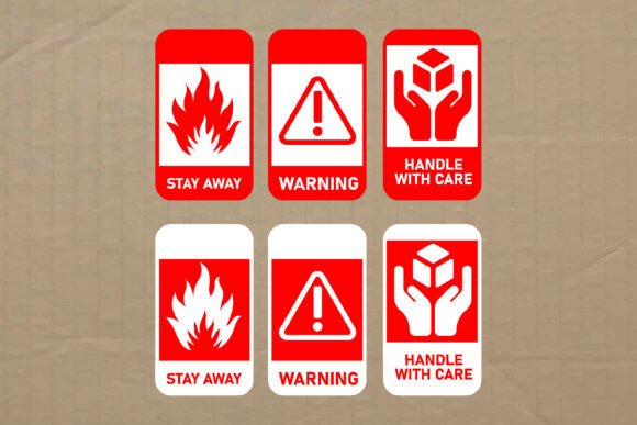 Download Fragile Set Label Typography Graphic - Typography Collection