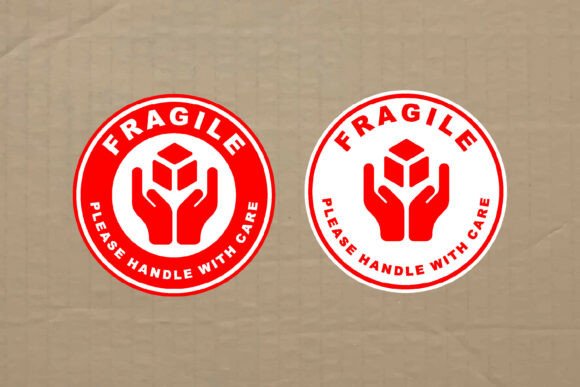 Download Fragile Bold Label Typography Graphic - Typography Collection